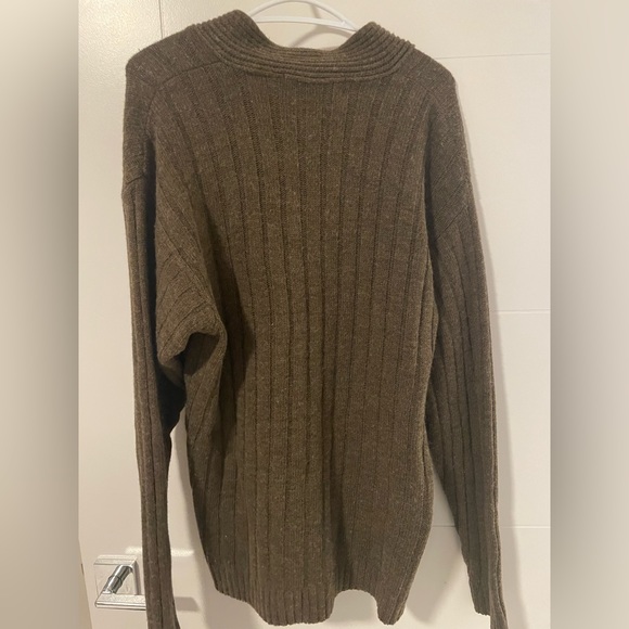 Wool v neck pull over half button down - Picture 3 of 3